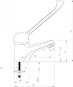 Bateria umywalkowa Deante Joko Clinic stojąca chrom (BOJ_020C) 2
