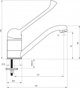 Bateria umywalkowa Deante Joko Clinic stojąca chrom (BOJ_026C) 2