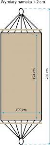 Royokamp  Hamak Standard 1 osobowy 200x100cm pomarańczowy 4