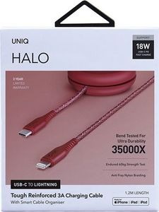Kabel USB Uniq Lightning - USB-C 1.2 m Czerwony (UNIQ130RED) 6