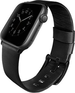 Uniq UNIQ pasek Mondain Apple Watch Series 4 44MM Geniune Leather czarny/midnight black 1