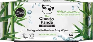 Cheeky Panda Chusteczki bambusowe nawilżane dla dzieci 64 szt. 1
