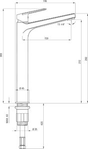 Bateria umywalkowa Deante Jasmin stojąca czarny (BGJ_N20K) 2
