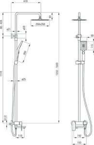 Zestaw prysznicowy Deante Alpinia z deszczownicą z baterią chrom (NAC_01AM) 2