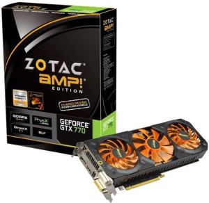 Karta graficzna Zotac GeForce GTX 770 AMP Edition, 4GB DDR5 (256 Bit), HDMI, 2xDVI, DP, BOX (ZT-70310-10P) 1