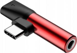 Adapter USB Baseus L41 USB-C - Jack 3.5mm + USB-C Czerwony  (6953156282285) 1