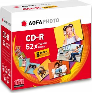 AgfaPhoto CD-R 700 MB 52x 5 sztuk (400005) 1