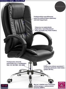 Krzesło biurowe Profeos Ariel Czarne 2