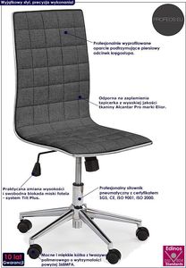 Krzesło biurowe Profeos Polin 2X Szare Popielate Ciemnoszare 2