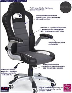 Krzesło biurowe Profeos Nerox Popielate 2