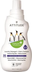 Attitude Płyn do prania i płukania 2 w 1 Górska Świeżość (Mountain Essentials) 35 prań - 1040 ml 1
