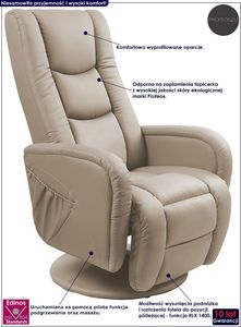 Profeos Fotel podgrzewany Litos - cappuccino 2