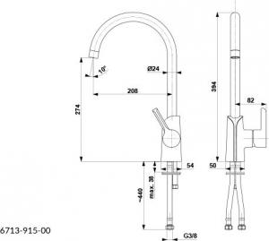 Bateria umywalkowa KFA Angelit stojąca biały (6713-915-40) 3