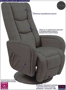 Profeos Fotel masujący Litos 2X - popielaty 2