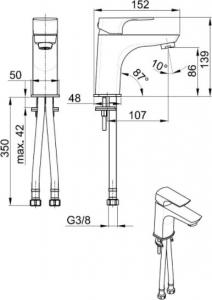 Bateria umywalkowa KFA Mokait stojąca chrom (5532-815-00) 2