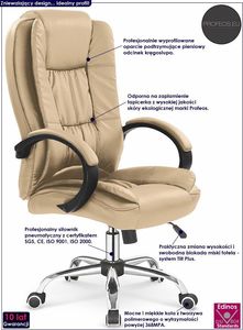 Krzesło biurowe Profeos Ariel Beżowe 2