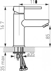 Bateria umywalkowa Ferro BAT.FIESTA UMYWALKOWA STOJĄCA, CHROM FERRO // BF.BFI2 2