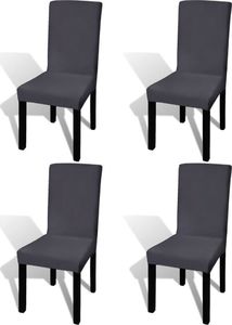 vidaXL Elastyczne pokrowce na krzesła, 4 szt., antracytowe 1