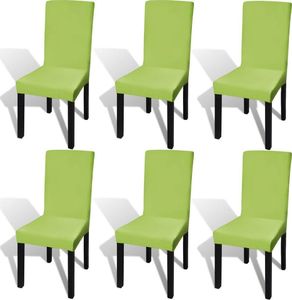 vidaXL Elastyczne pokrowce na krzesła w prostym stylu, 6 szt., zielone 1