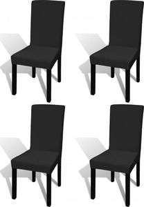 vidaXL Elastyczne pokrowce na krzesła, 4 szt., czarne 1