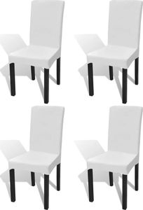 vidaXL Elastyczne pokrowce na krzesło w prostym stylu, białe, 4 szt. 1