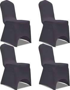 vidaXL Elastyczne pokrowce na krzesła antracytowe 4 szt. 1