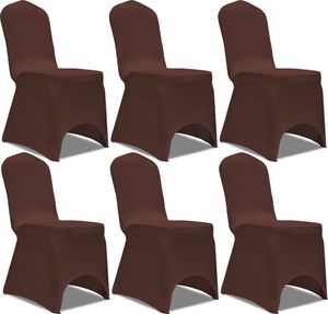 vidaXL Elastyczne pokrowce na krzesła, 6 szt., brązowe 1