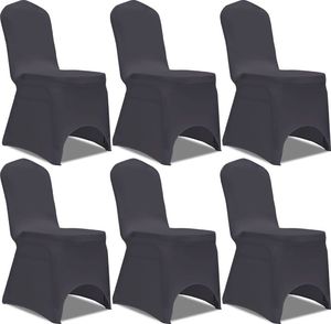 vidaXL Elastyczne pokrowce na krzesło, 6 szt., antracytowe 1