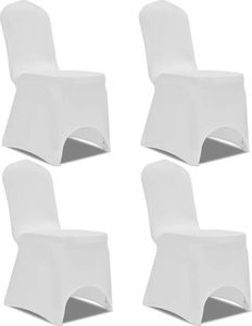 vidaXL Elastyczne pokrowce na krzesła, 4 szt., białe 1