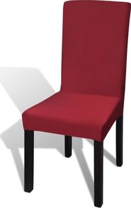 vidaXL Elastyczne pokrowce na krzesła, bordowe, 6 sztuk 1