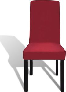 vidaXL Elastyczne pokrowce na krzesła, bordowe, 6 sztuk 3