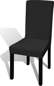 vidaXL Czarne, rozciągliwe pokrowce na krzesła, 6 sztuk 1