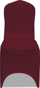 vidaXL Naciągany pokrowiec na krzesło - bordo - 50 szt. 2
