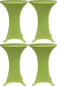 vidaXL Elastyczne pokrowce na stół, 4 szt., 80 cm, zielone 1