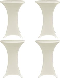 vidaXL Pokrowce na stół barowy, 70 cm, kremowe, elastyczne, 4 szt. 1