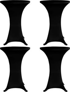 vidaXL Pokrowce na stół barowy, 80 cm, czarne, elastyczne, 4 szt. 1