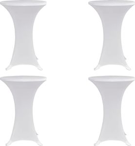 vidaXL Pokrowce na stół barowy, 80 cm, białe, elastyczne, 4 szt. 1