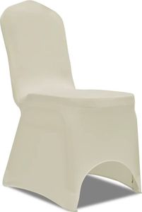 vidaXL Elastyczne pokrowce na krzesła, 100 szt, kremowe, 130340x2 1