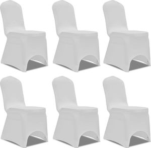 vidaXL Białe elastyczne pokrowce na krzesła, 6 szt. 1
