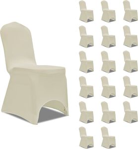 vidaXL Elastyczne pokrowce na krzesła, kremowe, 18 szt. 1