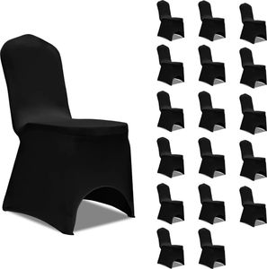 vidaXL Elastyczne pokrowce na krzesła, czarne, 18 szt. 1