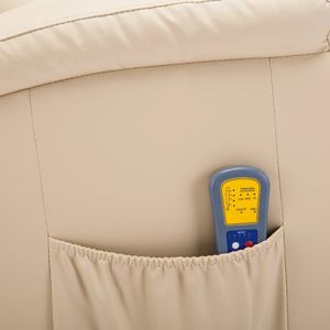 vidaXL Bujany fotel do masażu, kremowy, sztuczna skóra 3