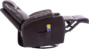 vidaXL Bujany fotel do masażu, brązowy, sztuczna skóra 7