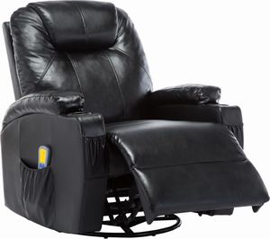 vidaXL Bujany fotel do masażu, czarny, sztuczna skóra 5