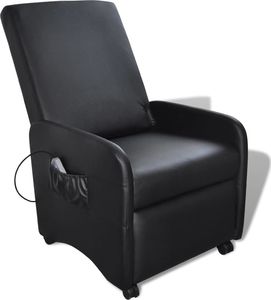vidaXL Fotel masujący, czarny, sztuczna skóra 1