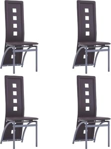 vidaXL Krzesła stołowe, 4 szt., brązowe, sztuczna skóra 1