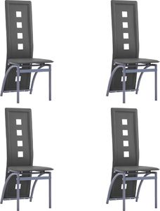 vidaXL Krzesła stołowe, 4 szt., szare, sztuczna skóra 1