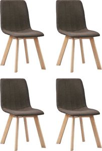 vidaXL Krzesła stołowe, 4 szt., brązowe, tapicerowane tkaniną 1