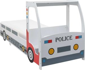 vidaXL Łóżko dziecięce samochód policyjny, materac, 90x200 cm, H2 H3 1