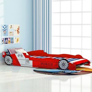 vidaXL Łóżko dziecięce w kształcie samochodu, 90x200 cm, czerwone 1